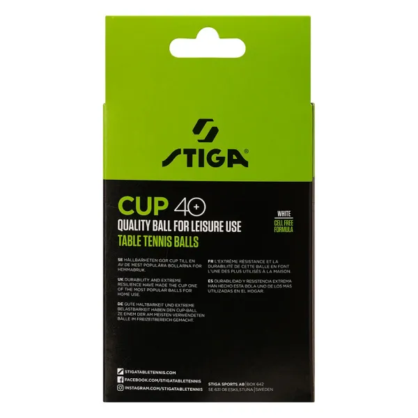 Мяч для наст. тенниса Stiga Cup ABS, 1110-2510-12, диам.40+мм, пластик, упак. 12 шт, белый за 1&nbsp;774.80 ₽ в Волгограде