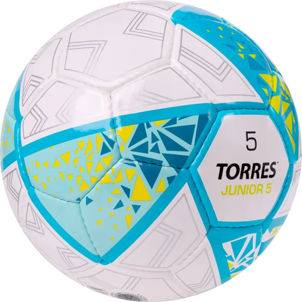 Мяч футб. TORRES Junior-5, F323805, р.5,глянц.ПУ,4 сл,32 п, руч.сш,бел-бирюзовый за 2&nbsp;070.60 ₽ в Волгограде