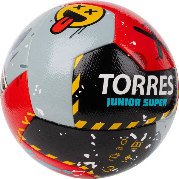 Мяч футб. TORRES Junior-3 Super, F323303, р.3,ПУ,4 сл, 12 п,гибрид.сш, крас-чёрн-сер за 2&nbsp;272.90 ₽ в Волгограде