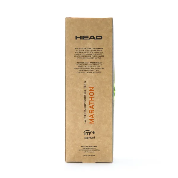 Мяч теннисный HEAD Marathon 3B, 578183, крафт. упак.3шт, без давления, фетр, нат.резина,желтый за 1&nbsp;055.70 ₽ в Волгограде