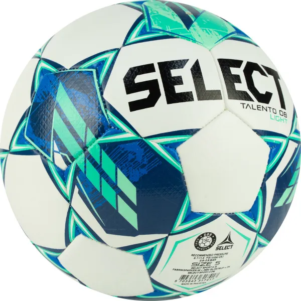 Мяч футб. SELECT Talento DB Light V23, 0775860004, р.5, 32п, ПУ, гибрид.сш, бело-зеленый за 5&nbsp;531.80 ₽ в Волгограде