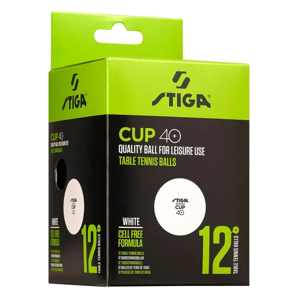 Мяч для наст. тенниса Stiga Cup ABS, 1110-2510-12, диам.40+мм, пластик, упак. 12 шт, белый за 1&nbsp;774.80 ₽ в Волгограде