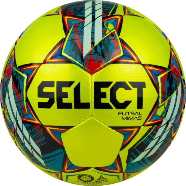 Мяч футзал. SELECT Futsal Mimas, 1053460550, р.4,FIFA Basic, 32 пан, гл.ПУ, руч.сш, жел-сине-красный за 6&nbsp;303.60 ₽ в Волгограде