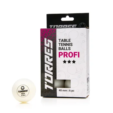 Мяч для наст. тенниса TORRES Profi 3*, TT23012, диам. 40+мм, упак. 6 шт, белый за 338.30 ₽ купить в Волгограде