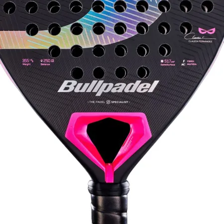 Ракетка для падела BULLPADEL Wonder 27, 497250, для продв.игроков, стекловолокно, карбон, черно-роз за 42&nbsp;969.20 ₽ купить в Волгограде