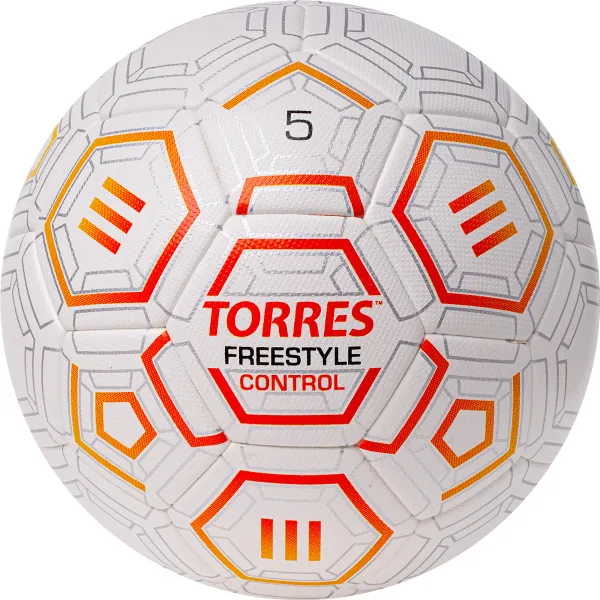 Мяч футб. TORRES Freestyle Control, F3231765, р.5, 32 п.,PU-Microfi, термосшив., бело-оран-сереб за 3&nbsp;464.60 ₽ в Волгограде