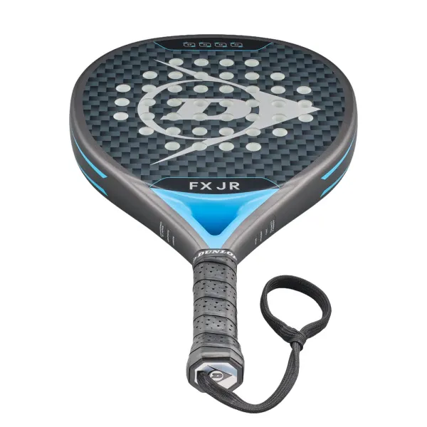 Ракетка для падела Dunlop FX Jr, 10370738, для юниоров, гибрид, графит, черно-голубой за 11&nbsp;019.40 ₽ в Волгограде