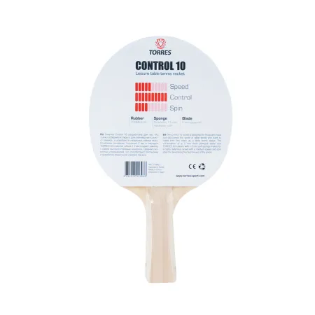 Ракетка для н/т TORRES Control 10, TT0001, для начинающих, накладка 1,5 мм, конич. ручка за 426.70 ₽ купить в Волгограде