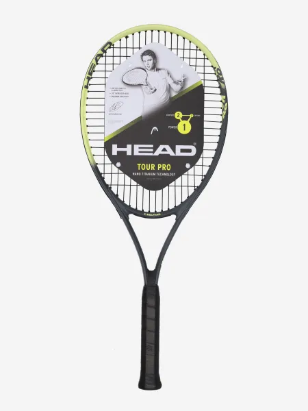 Ракетка б/т HEAD Tour Pro Gr4, 230384, для любителей, алюминий, со струнами, желто-черный